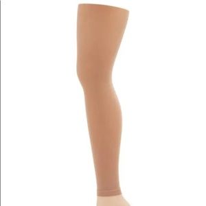 Hold & stretch footless tights in “light sun tan”
